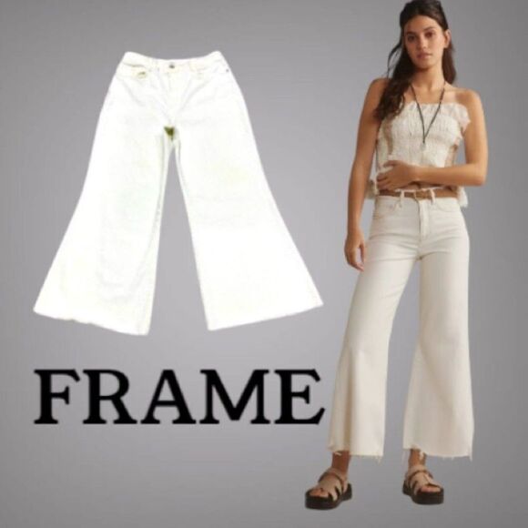 Frame Denim Denim - Frame Le Palazzo Crop Wide Leg  Jeans 32x28 Stretch Denim Like New without tags